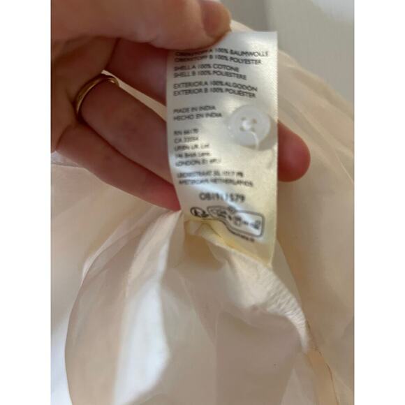 Anthropologie Maeve White Blush Sheet Bennet Button Down Sleeveless Top Sz M - Picture 5 of 9